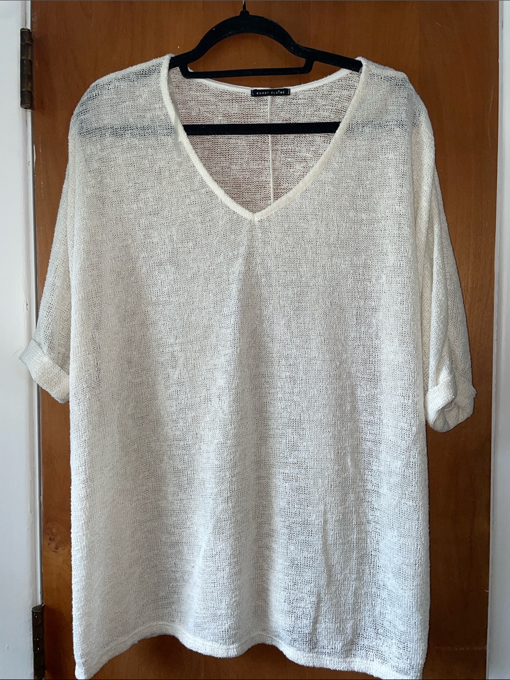 Sweet Claire Cream V-Neck Lightweight Pullover Sweater